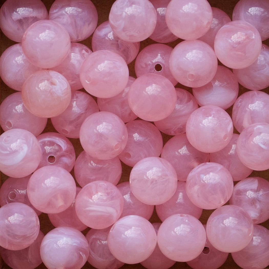 Lichtroze acryl kralen rond