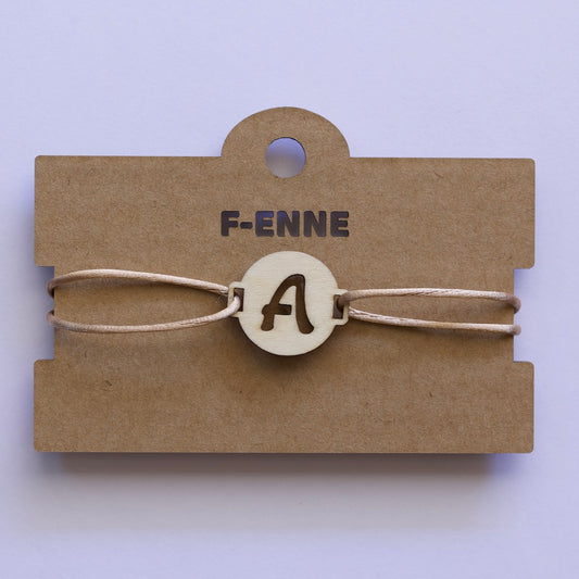 Armband met initiaal - satijnkoord