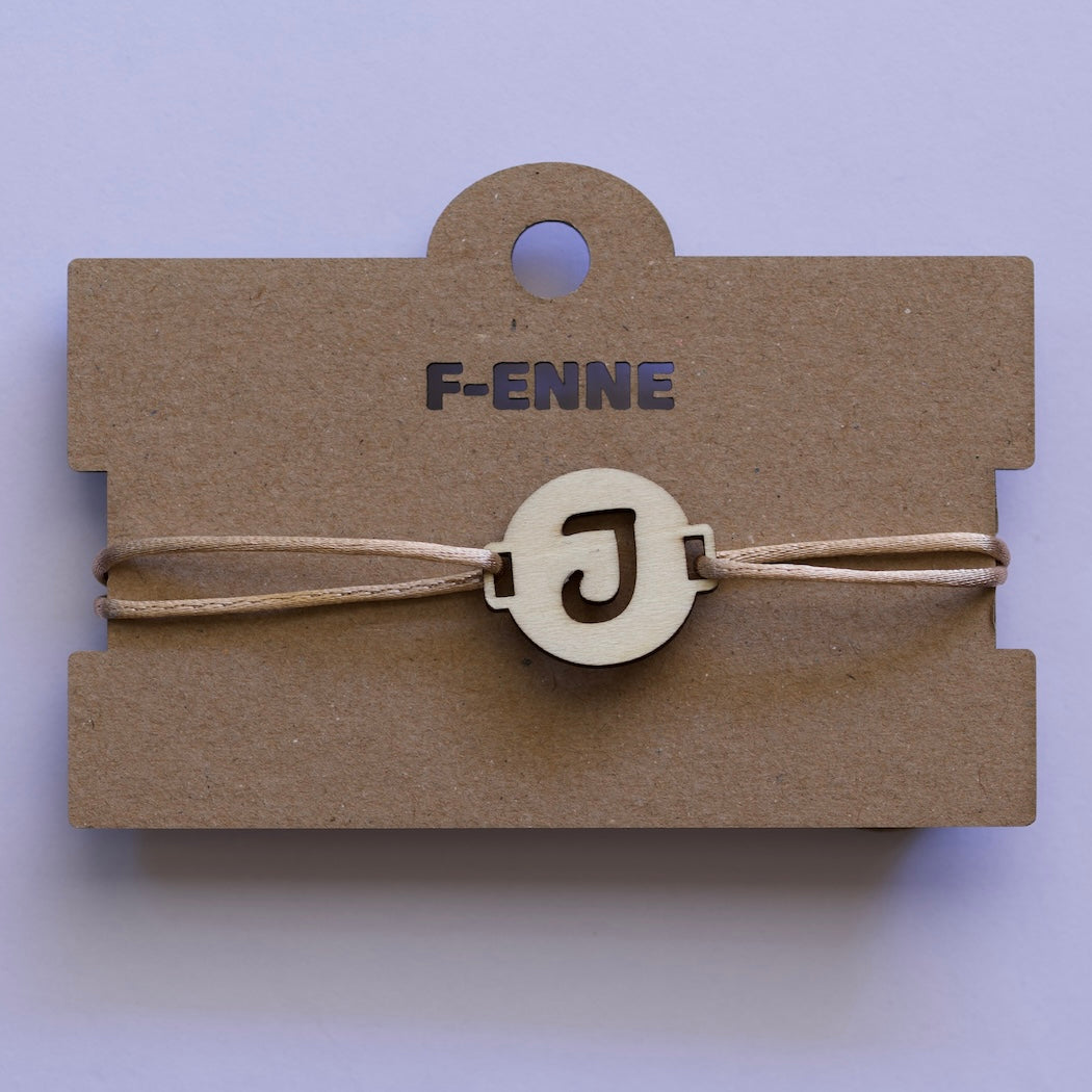 Armband met initiaal - satijnkoord