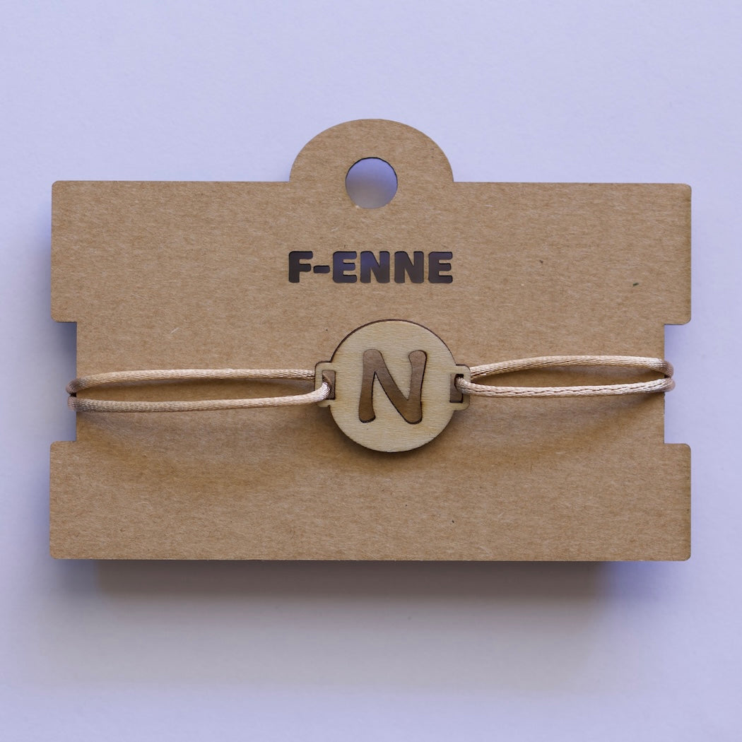 Armband met initiaal - satijnkoord