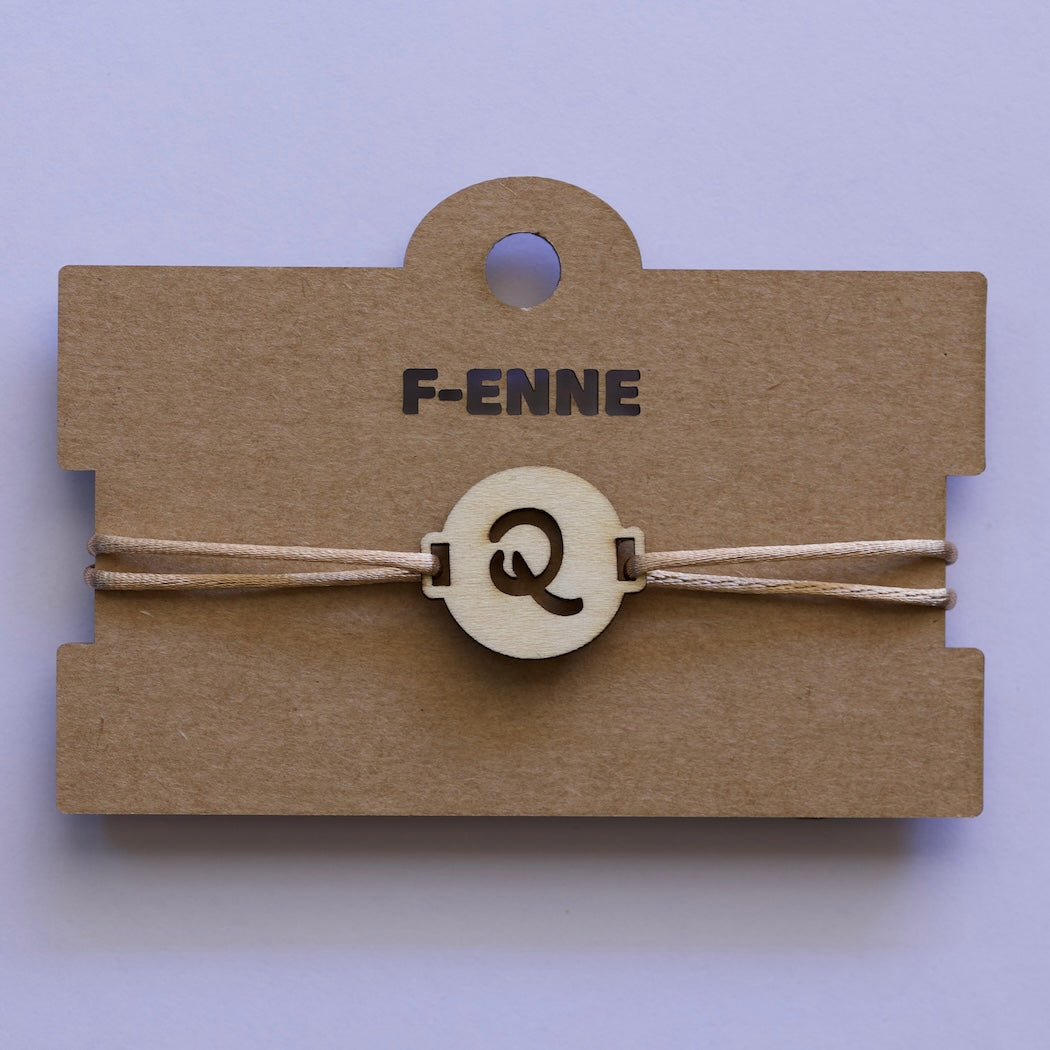 Armband met initiaal - satijnkoord