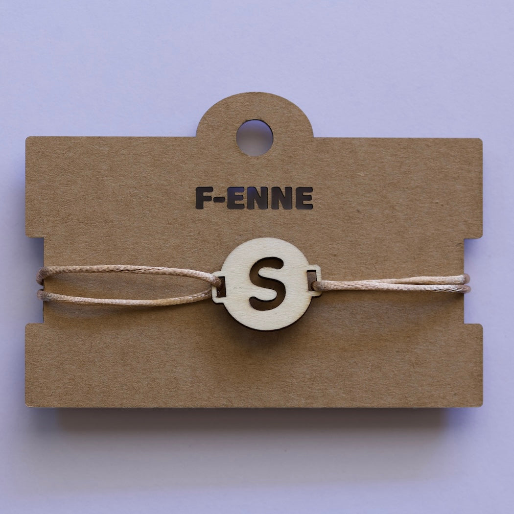 Armband met initiaal - satijnkoord