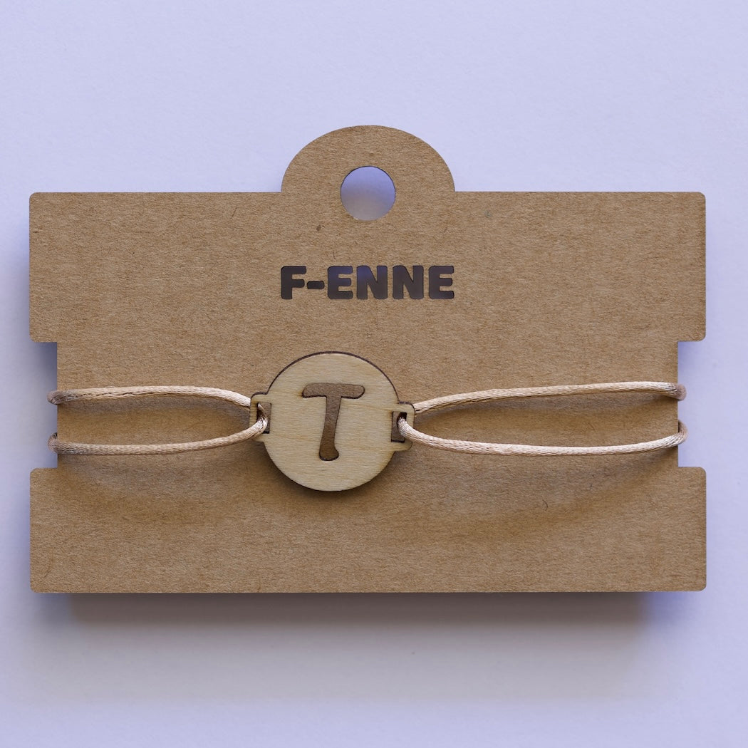 Armband met initiaal - satijnkoord