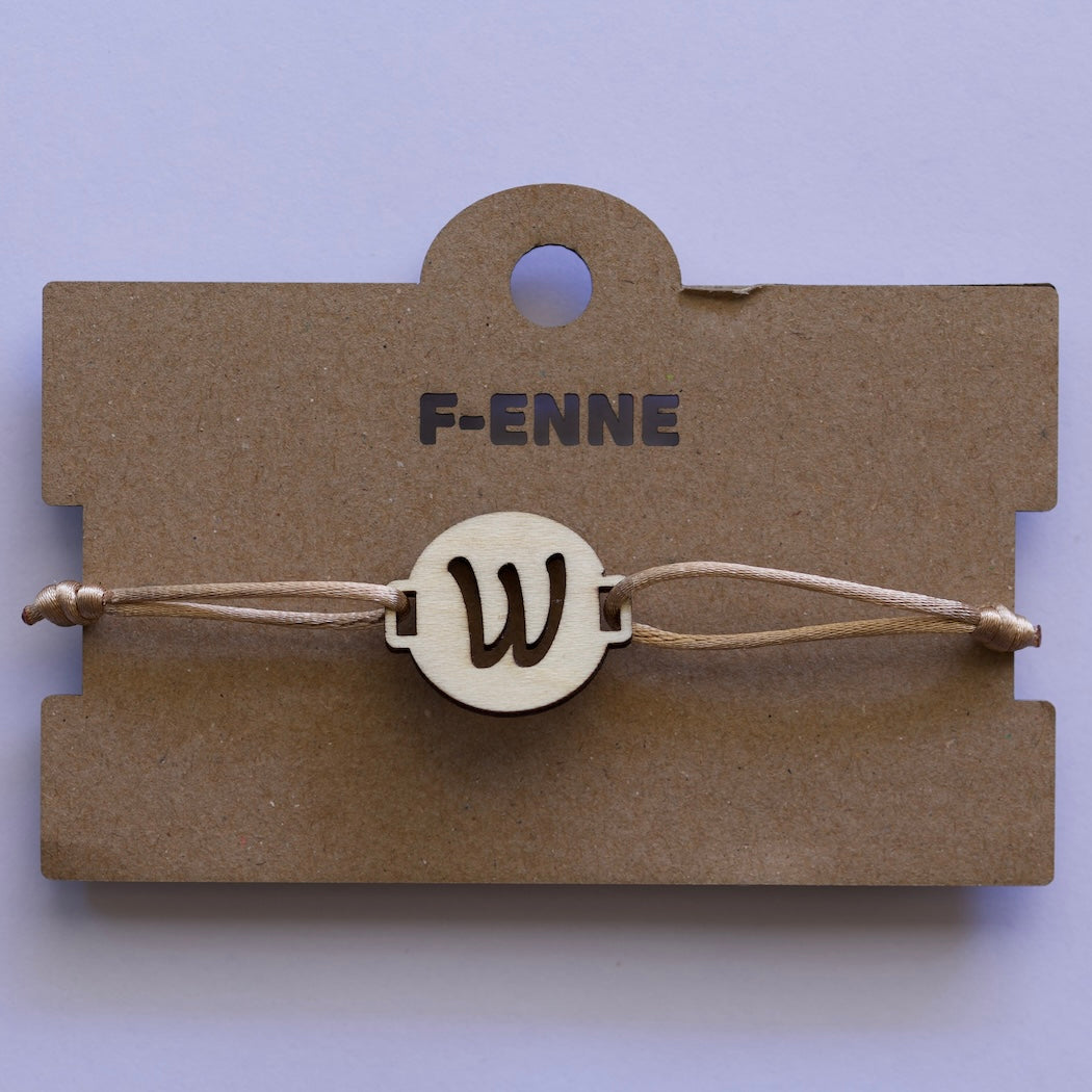 Armband met initiaal - satijnkoord