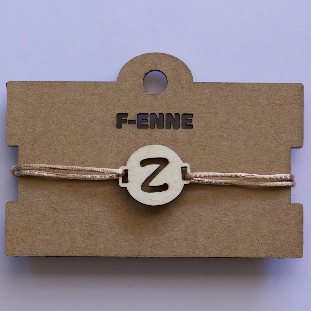 Armband met initiaal - satijnkoord