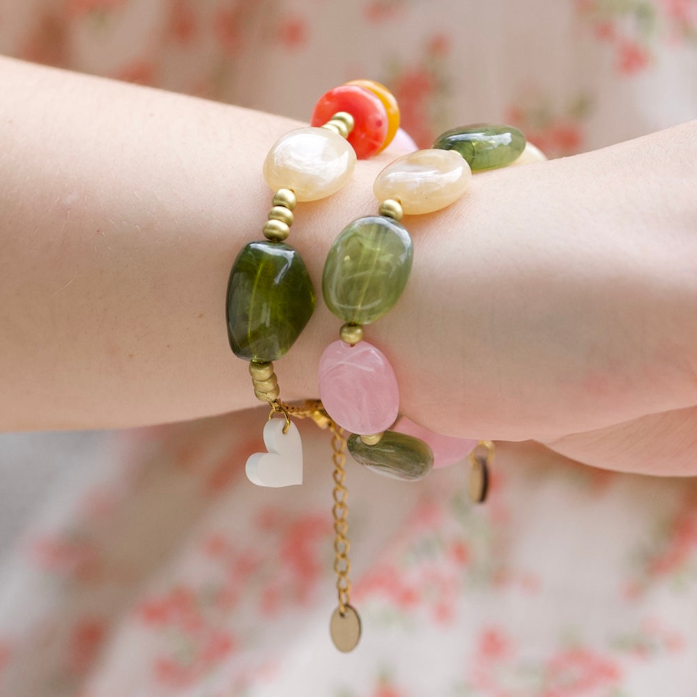 Chunky kralenarmband - Nugget mix