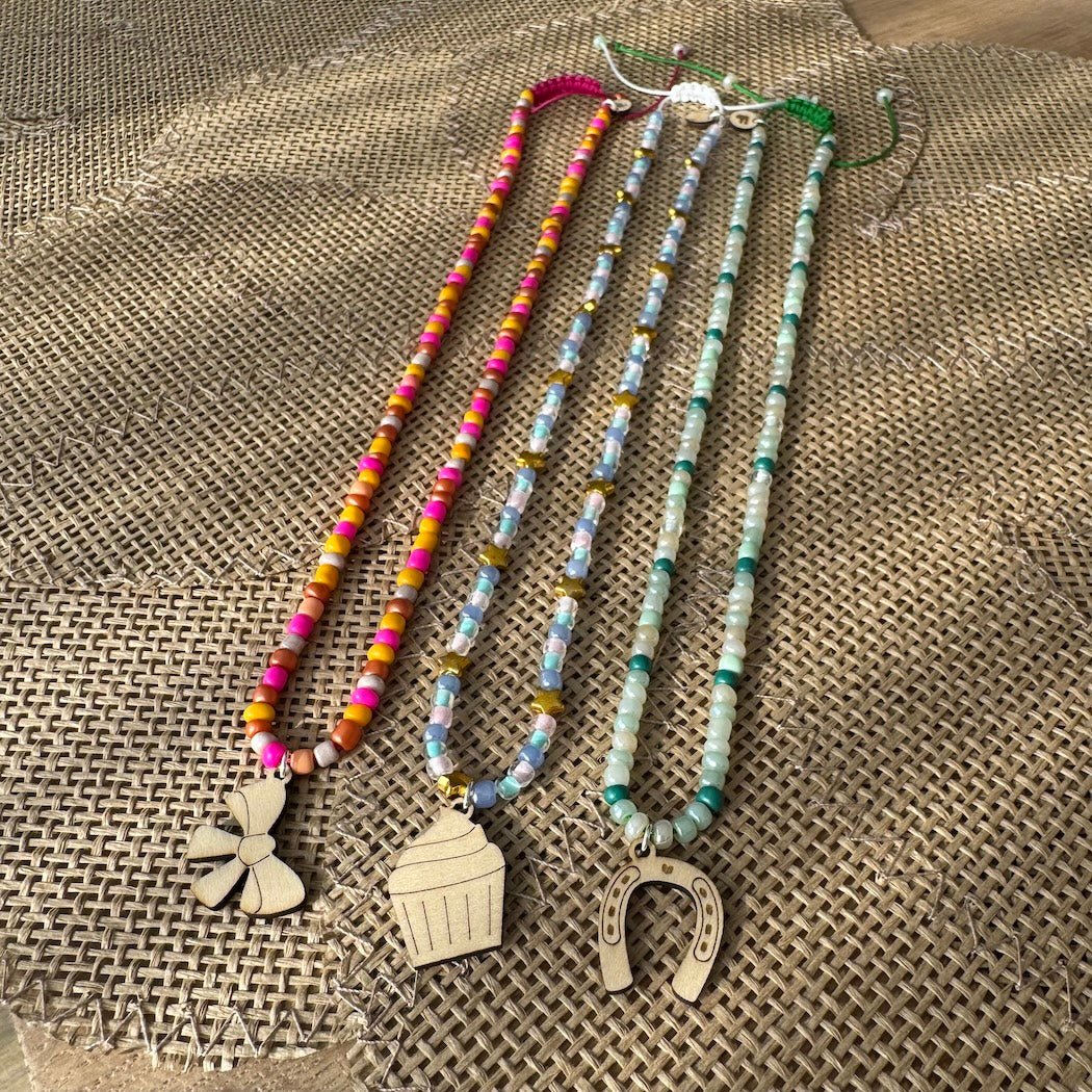 Ketting - Cupcake multicolor blauw/goud