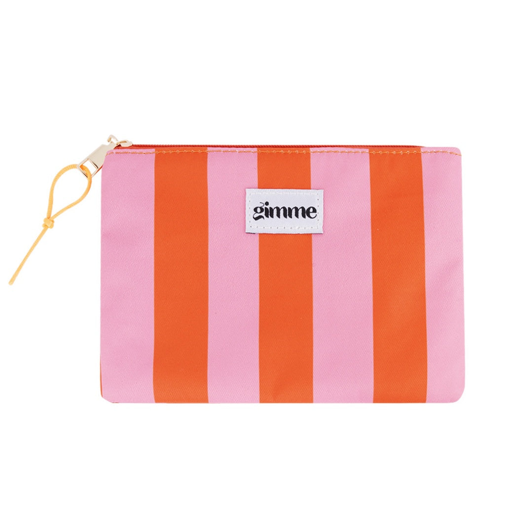 Gimme toilettas met brede streep – Roze/oranje