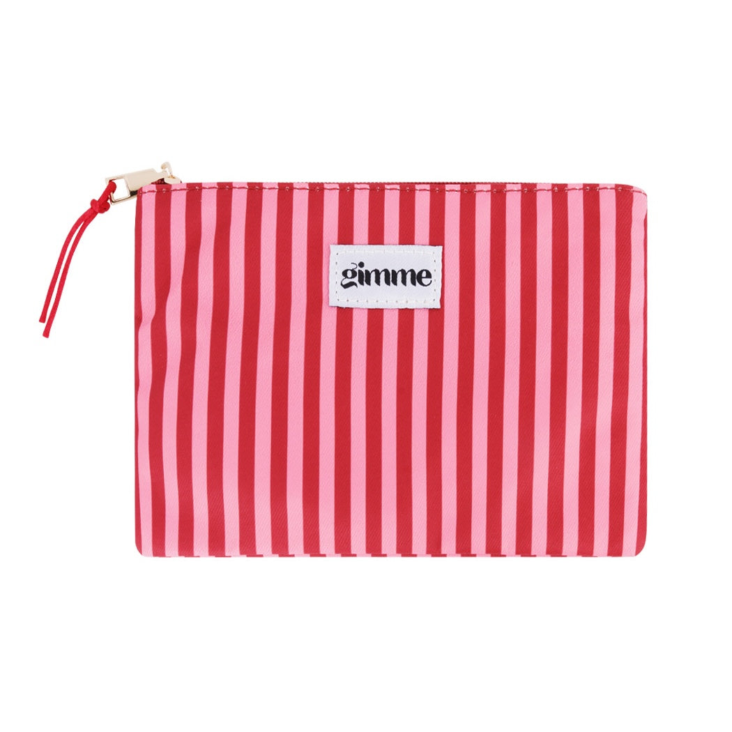 Gimme toilettas met smalle streep – Roze/rood