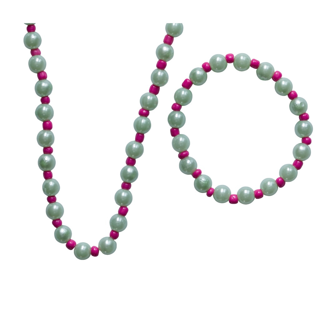 Kindersieradenset - groen/roze