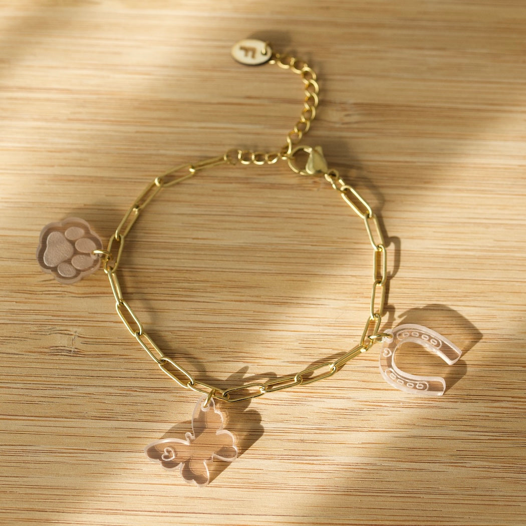 Bedelarmband – Animal Lover - Lichtbruin Acryl