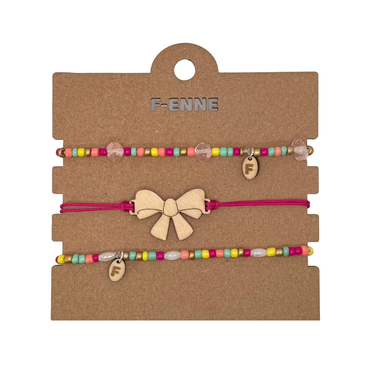 Armbandjes set - Strikje en multicolor