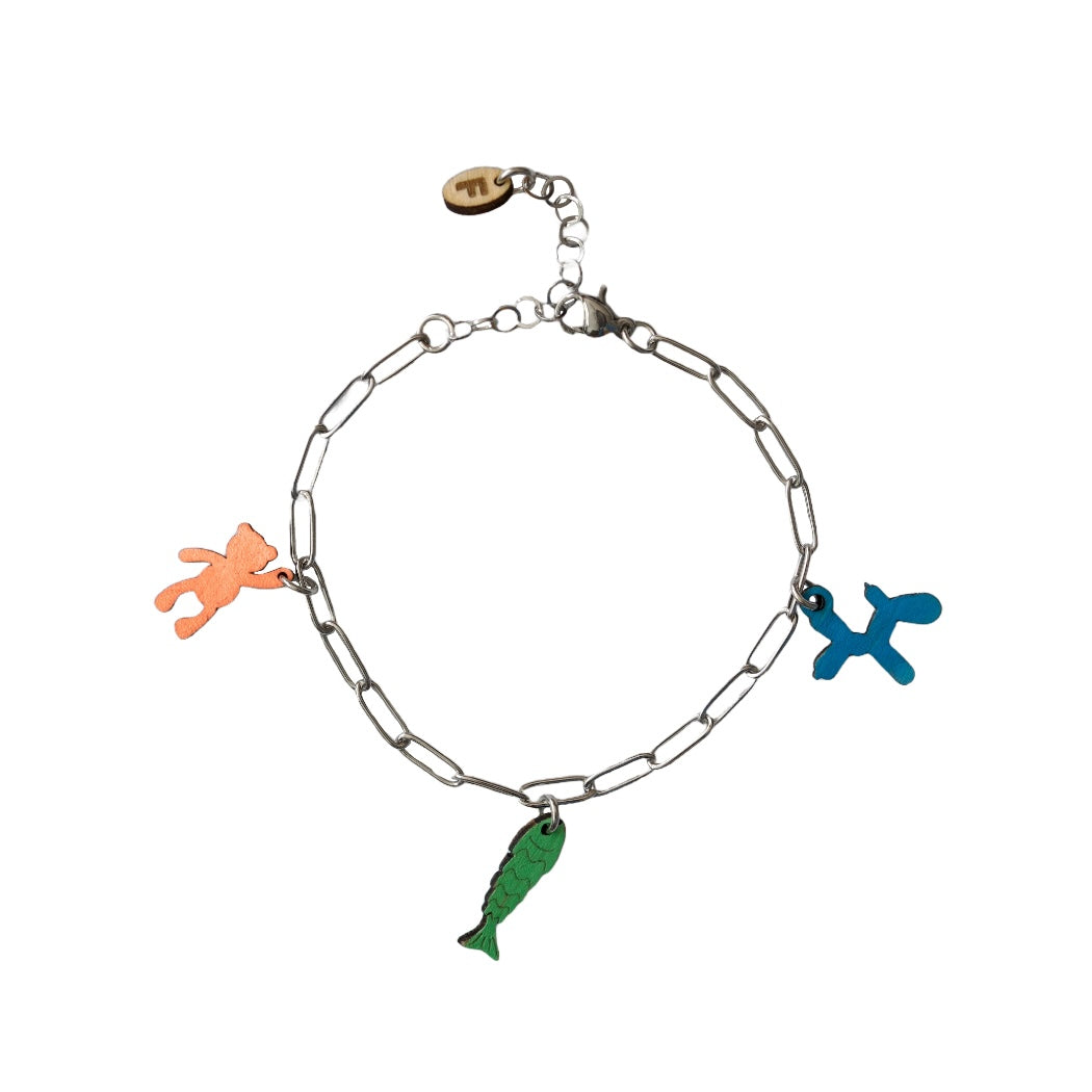 Armbandje – Zilverkleurig RVS kettinkje met trendy dierenbedels