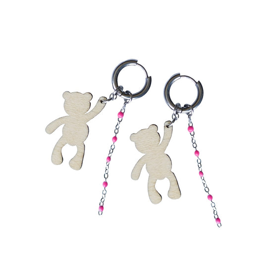 Oorbellen - Beertjes hanger creolen - zilver/neutraal