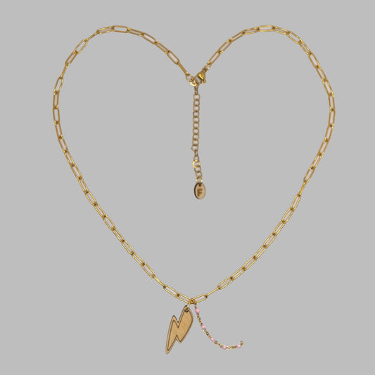 Ketting - Bliksem stainless steel - goud