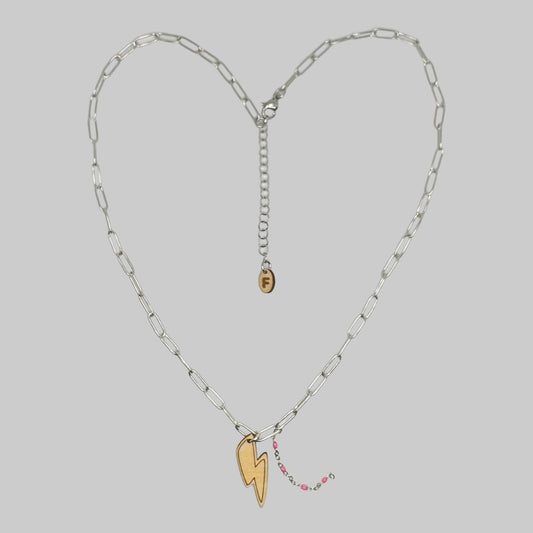 Ketting - Bliksem stainless steel - zilver