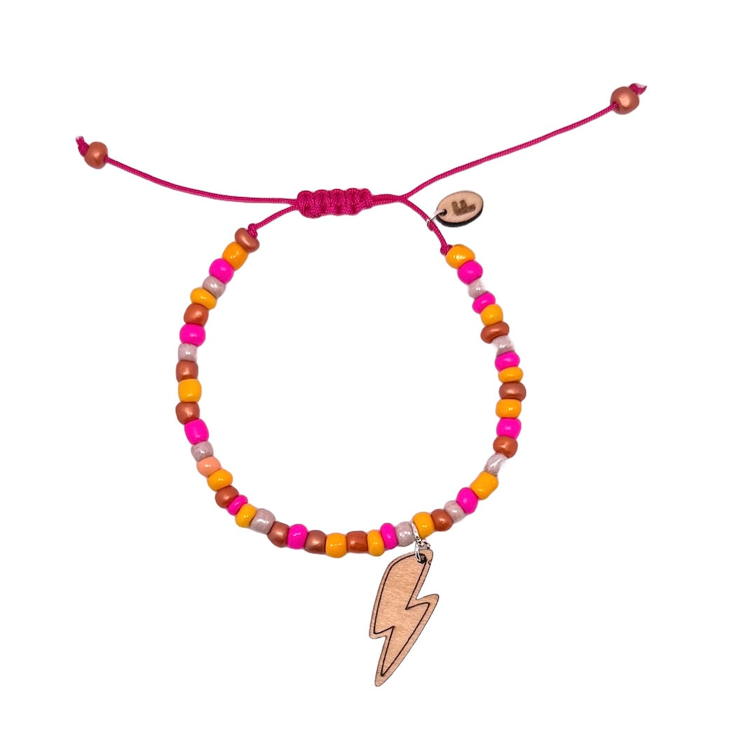 Armband - Bliksem bedel - multicolor