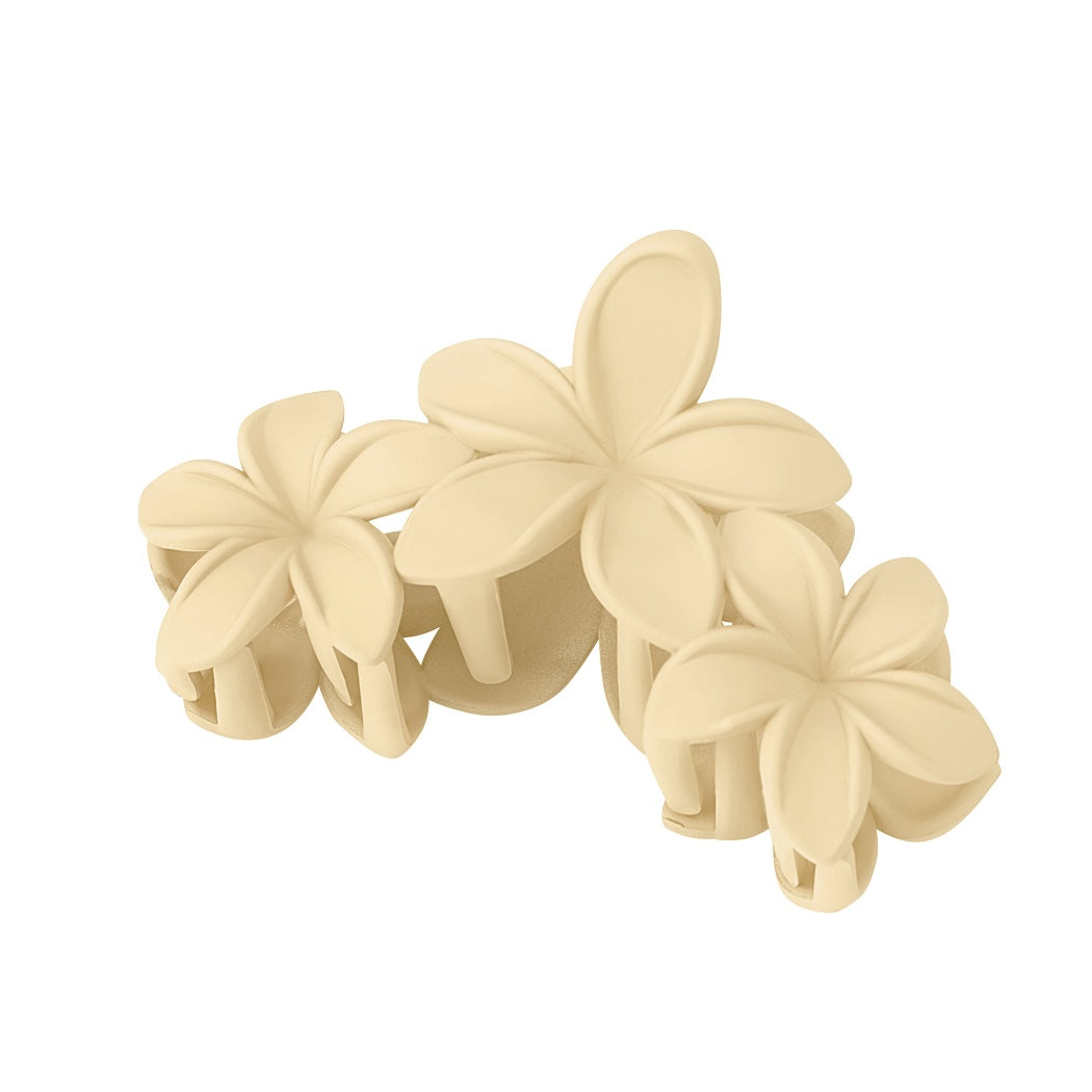 Bloemen haarclip - beige