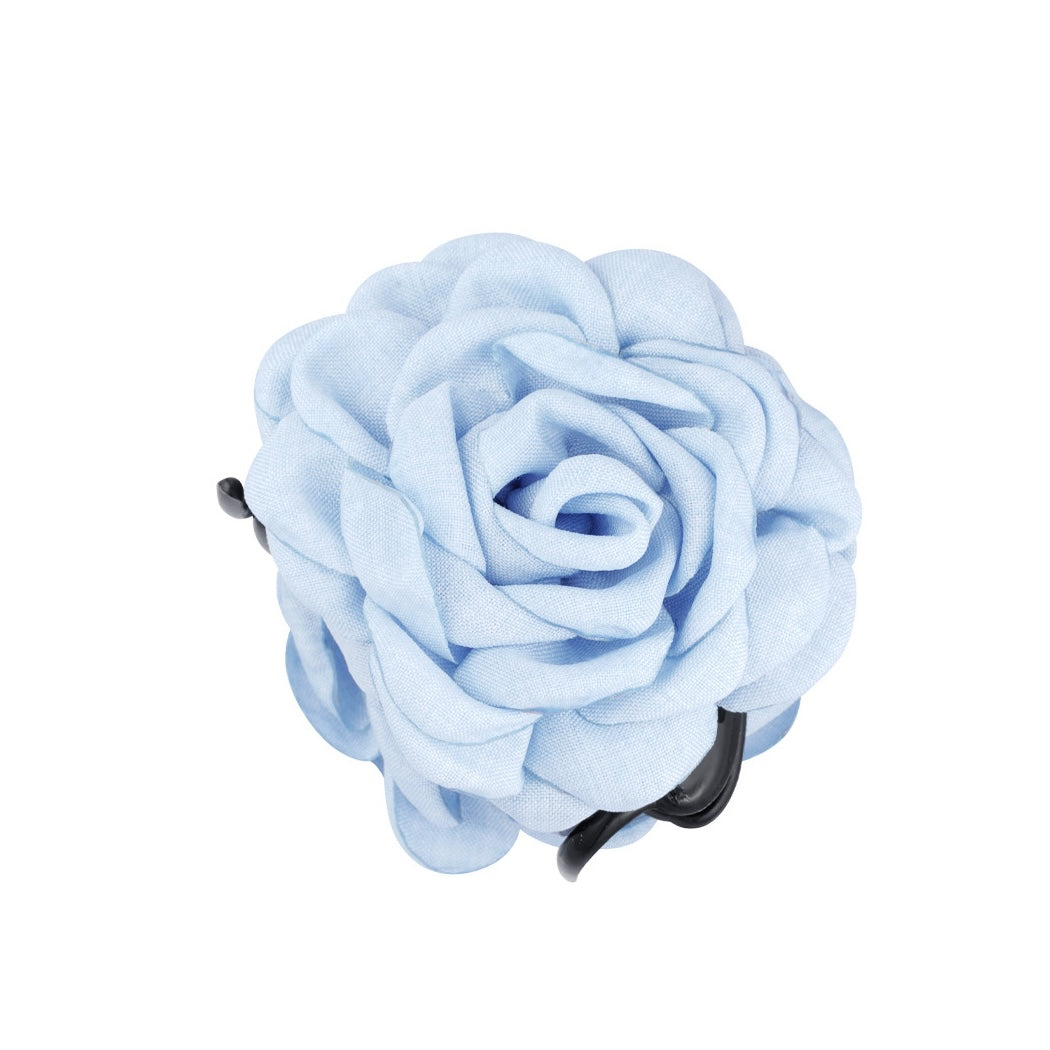 Bloemen haarclip - Roos - Lichtblauw