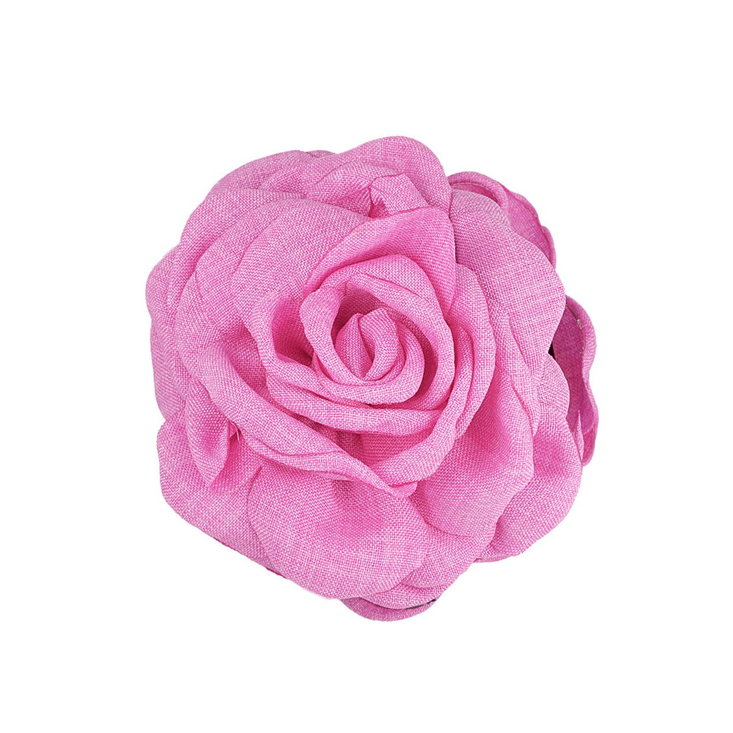 Bloemen haarclip - Roos - Fuchsia