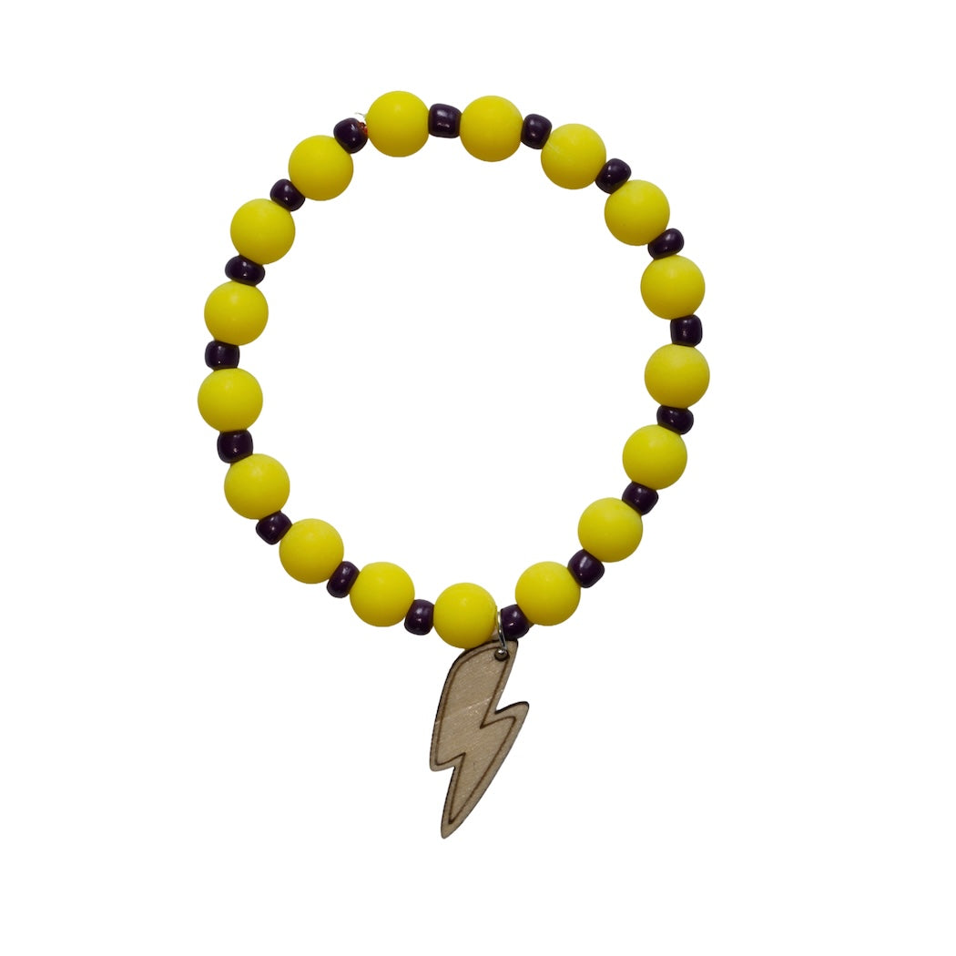 Armband - Bliksembedel - geel/paars
