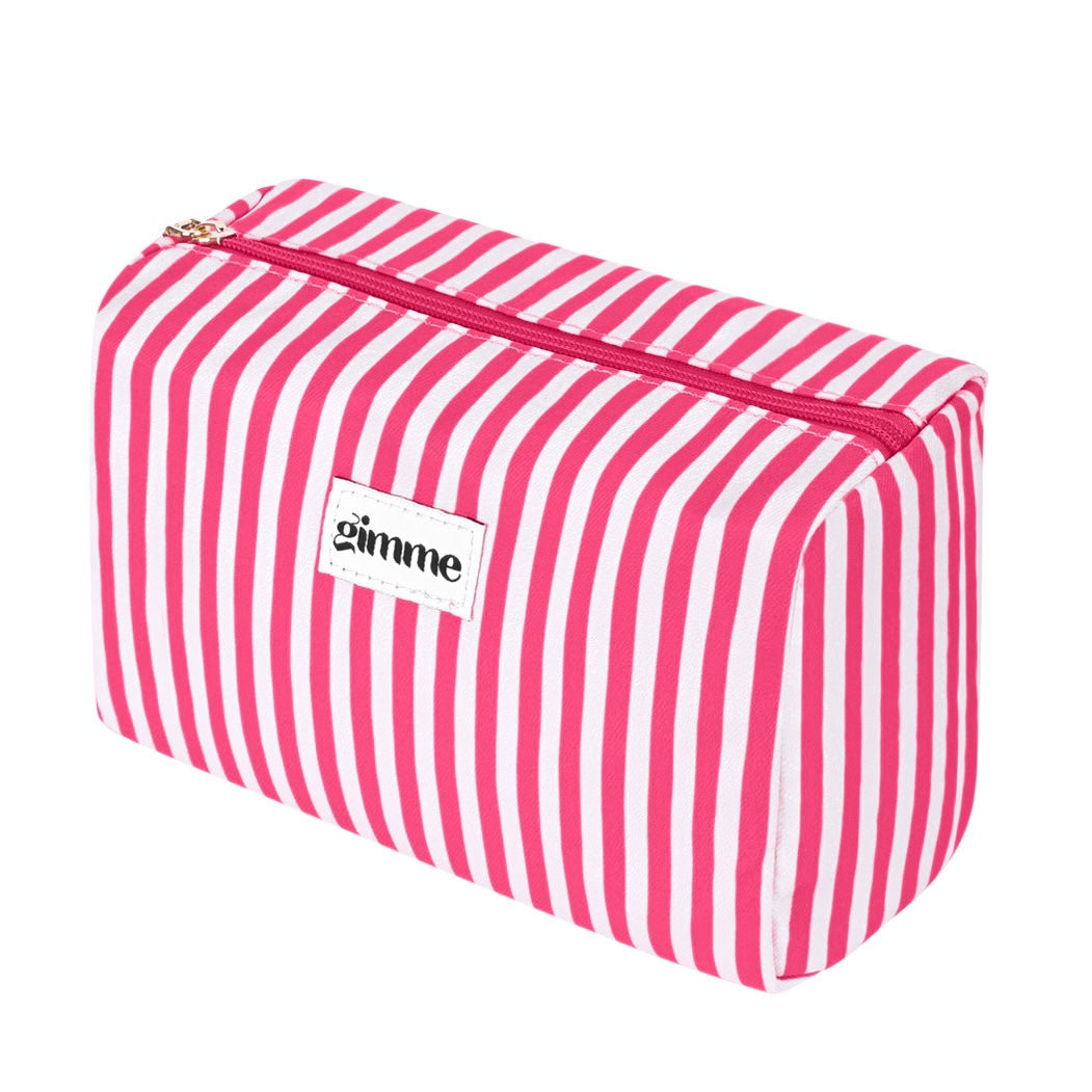 Gimme toilettas met smalle streep – Fuchia