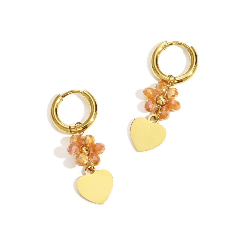 Oorbellen met kraaltjes en hartje