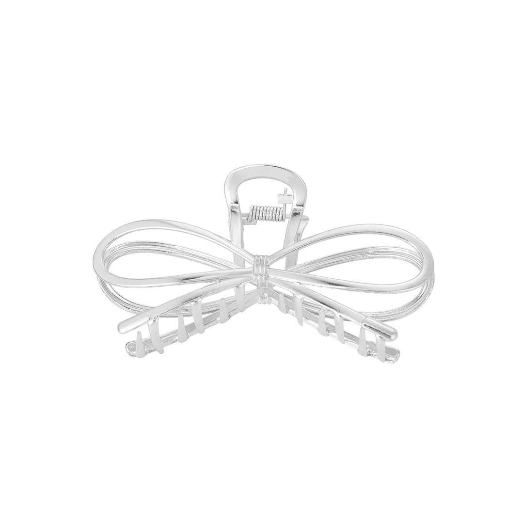 Haarclip strik - zilverkleurig