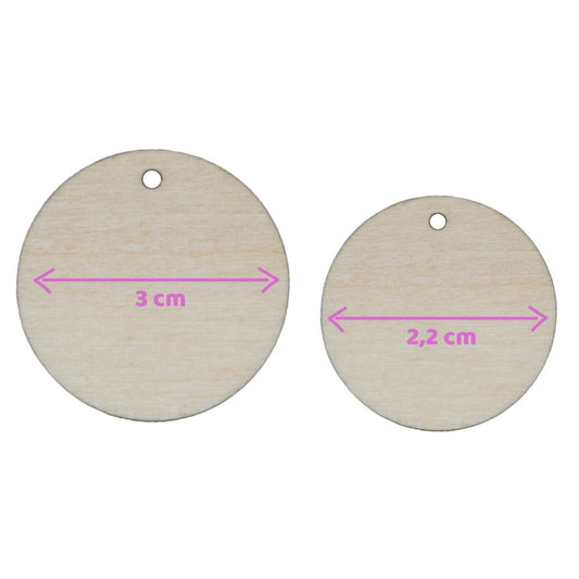 Houten bedels – cirkel (10 stuks)