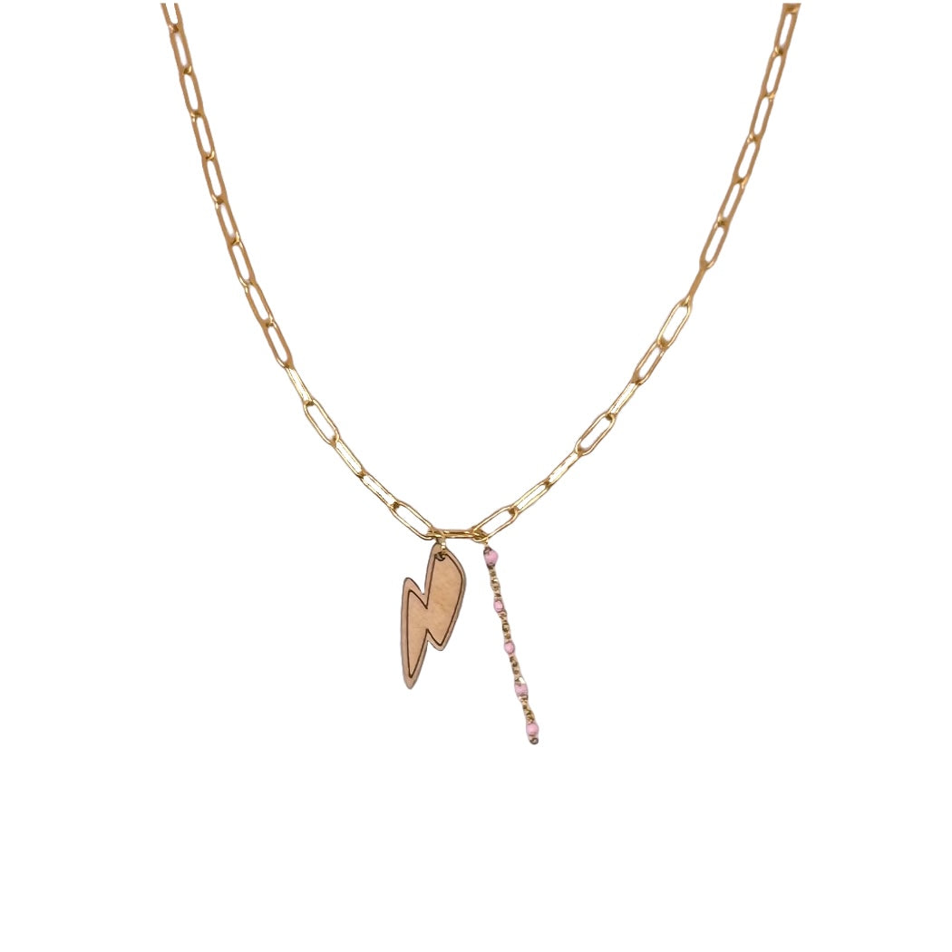 Ketting - Bliksem stainless steel - goud