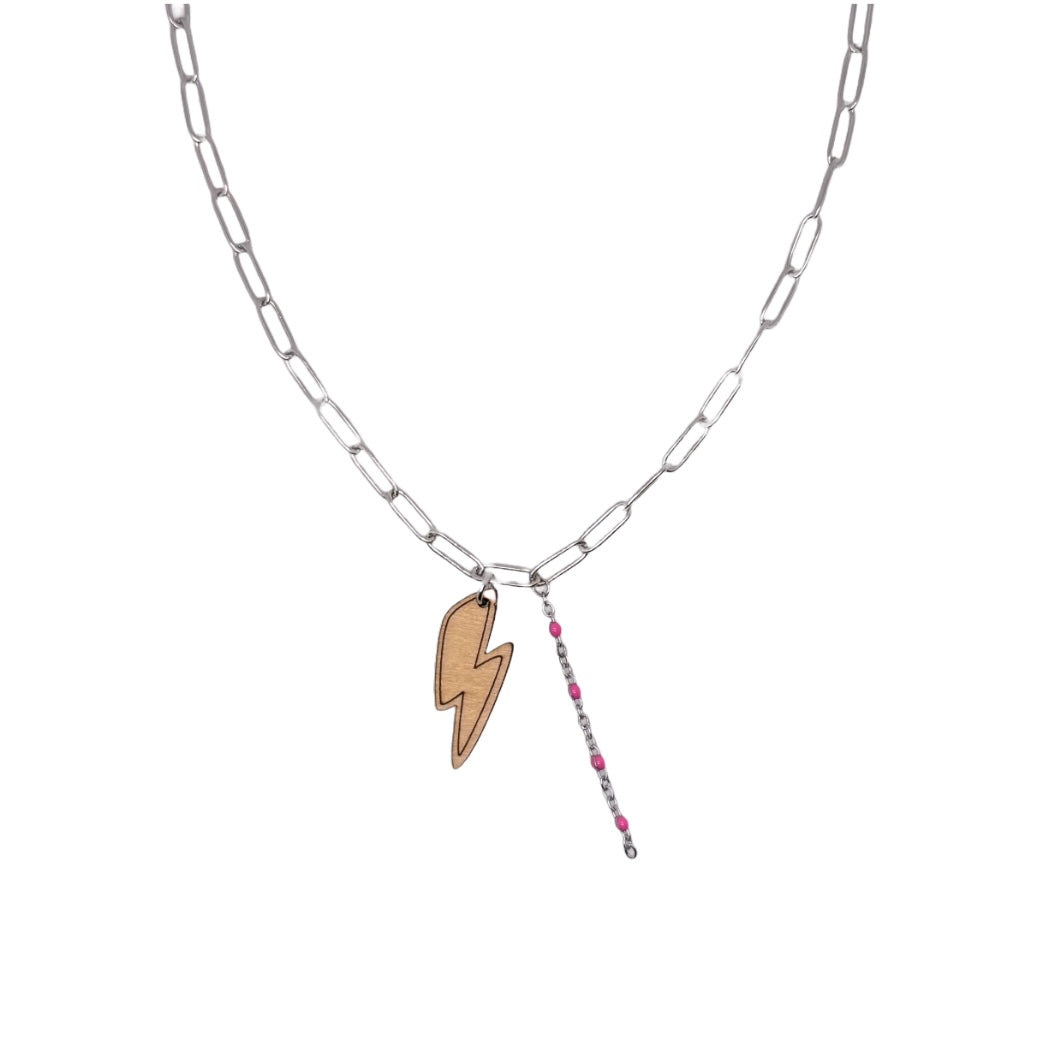 Ketting - Bliksem stainless steel - zilver