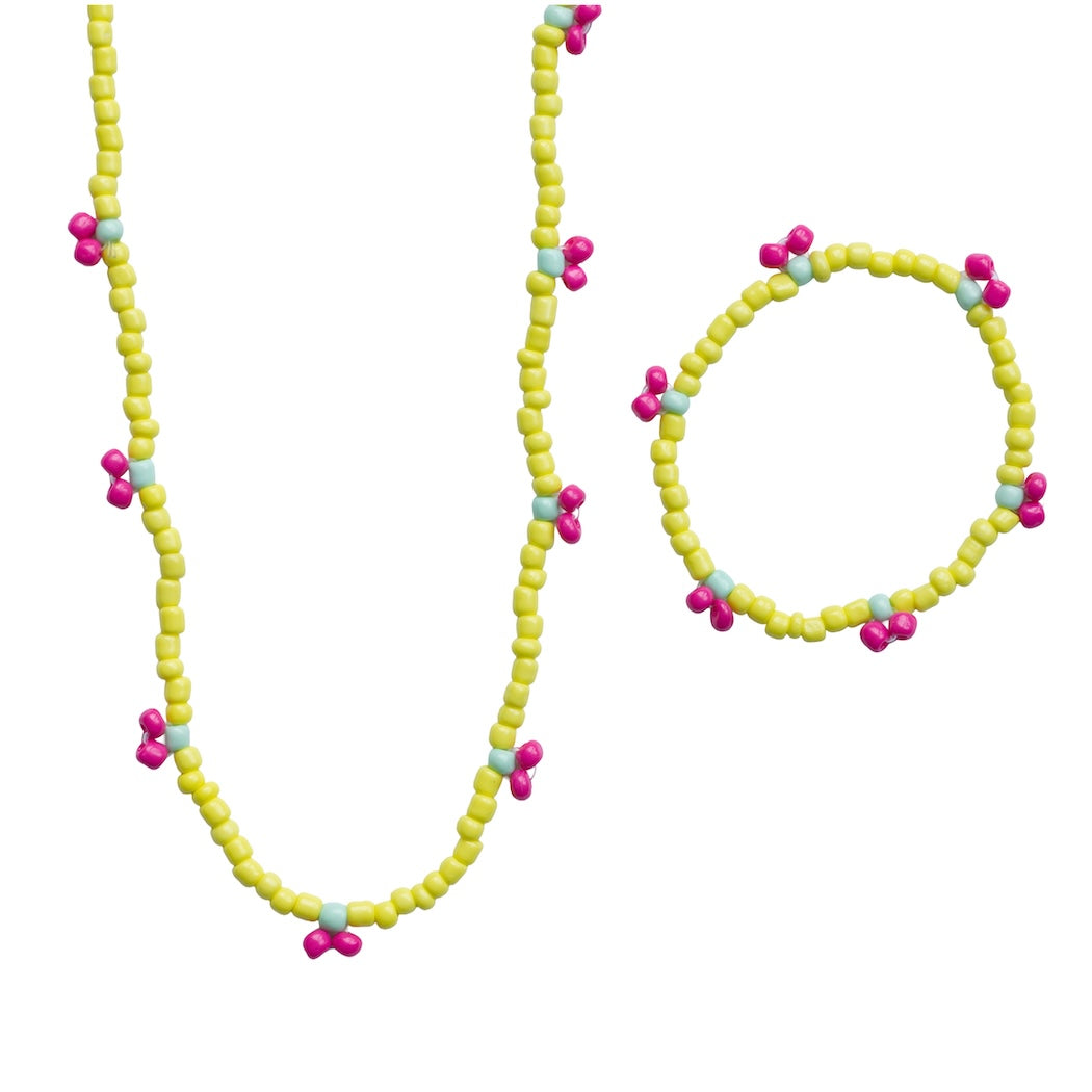 Kindersieradenset - Geel met kersjes