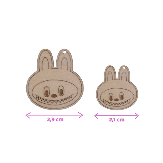 Houten bedels – monstertje (10 stuks)