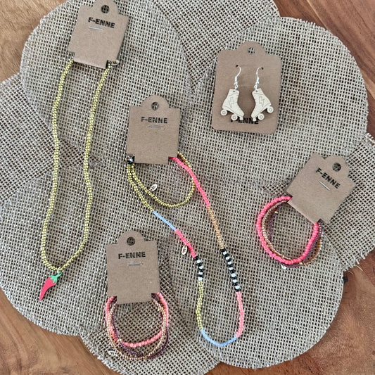 Multicolor ketting & armband set – roze