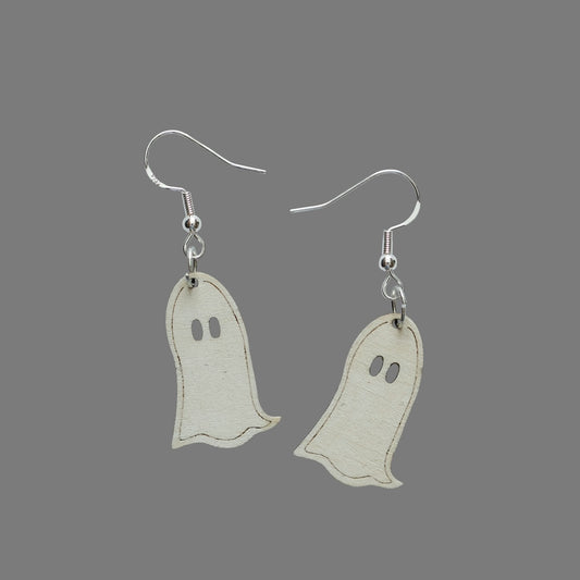 Spookjes oorbellen - houten hanger
