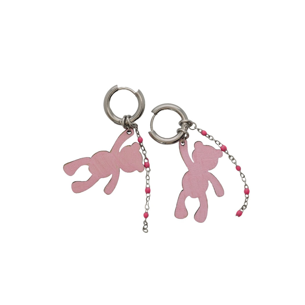 Oorbellen - Beertjes hanger creolen - zilver