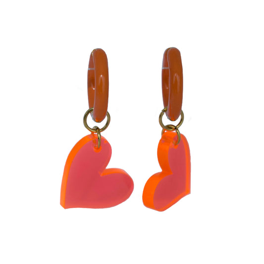 Oorbellen - Oranje Hartjes
