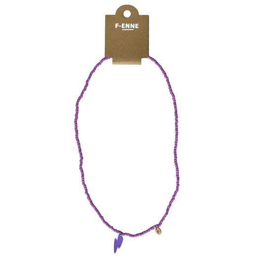 Ketting met acryl bliksem-hanger - Paars