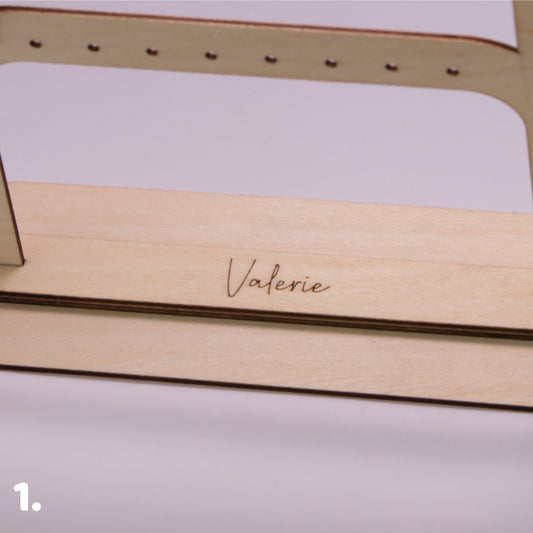 Houten sieradenrekje – Personaliseer met jouw naam of quote - groot