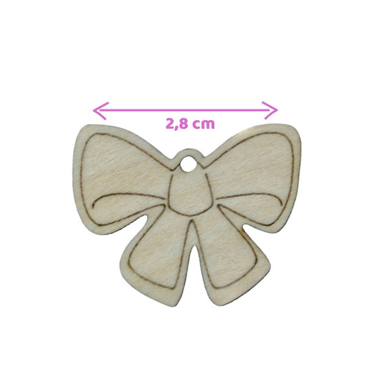 Houten bedels – strik (10 stuks)