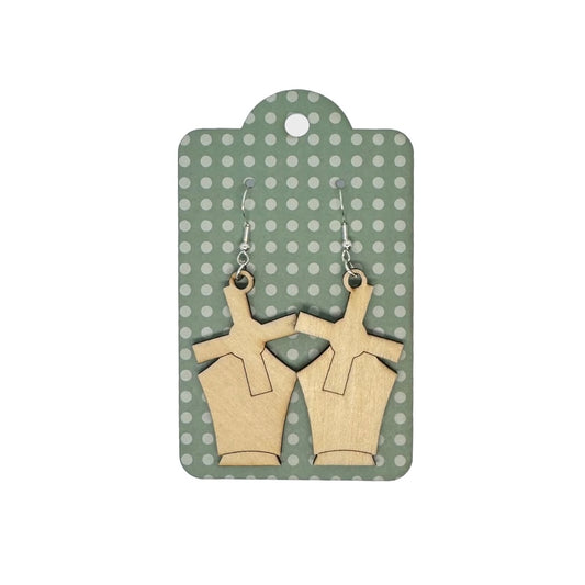 Oorbellen - Molen houten hanger