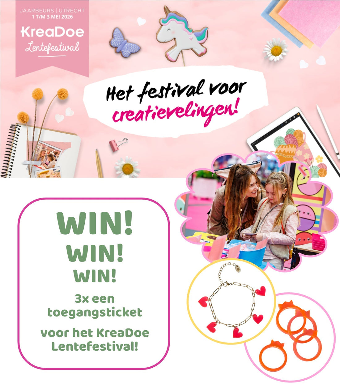 Win gratis toegangskaarten voor het KreaDoe Lentefestival! 🌸