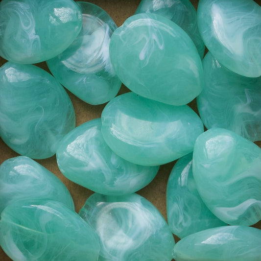 Mintgroene acryl kralen eivormig