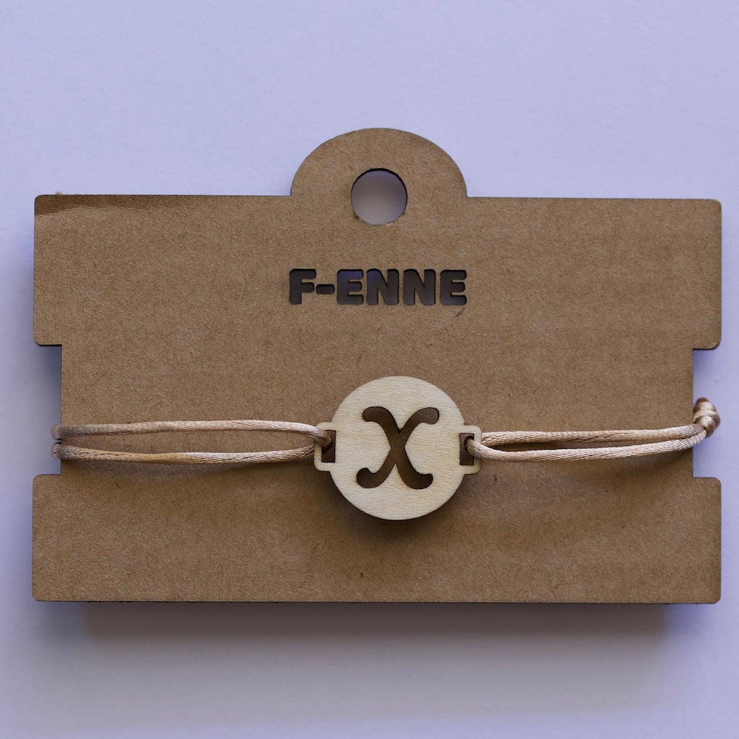Armband met initiaal - satijnkoord