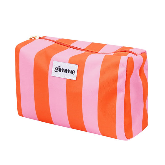 Gimme toilettas met brede streep – Roze/oranje