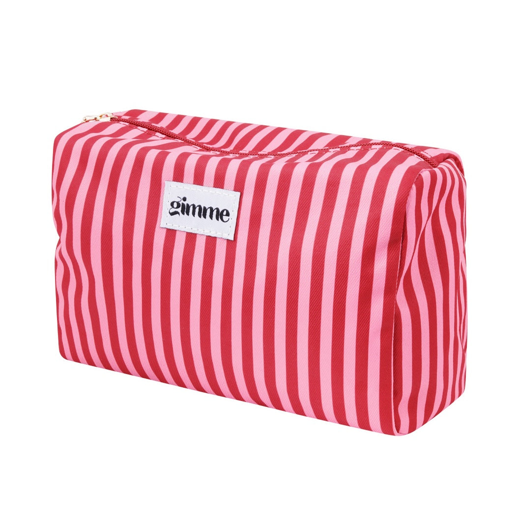 Gimme toilettas met smalle streep – Roze/rood