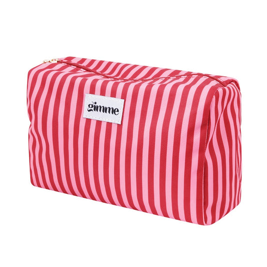 Gimme toilettas met smalle streep – Roze/rood