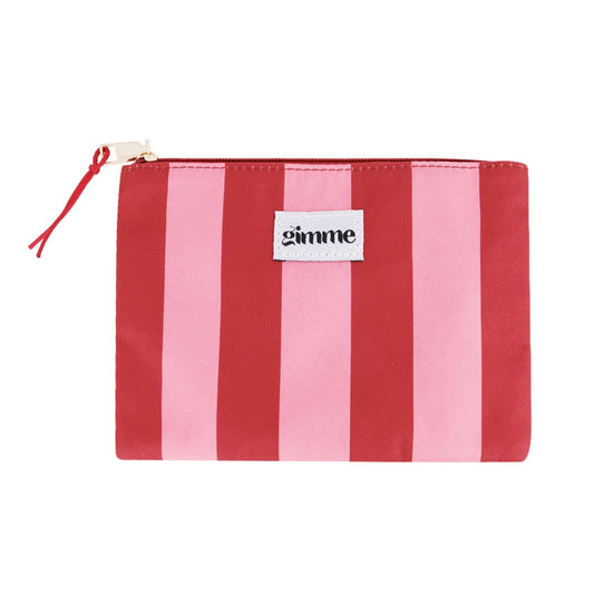 Gimme toilettas met brede streep – Roze/rood