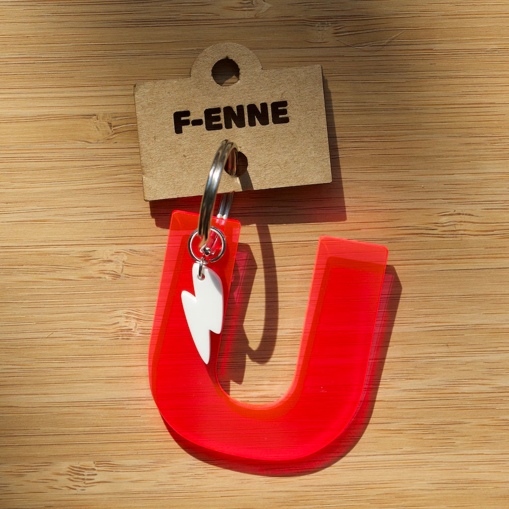 Sleutelhanger met initiaal - acryl