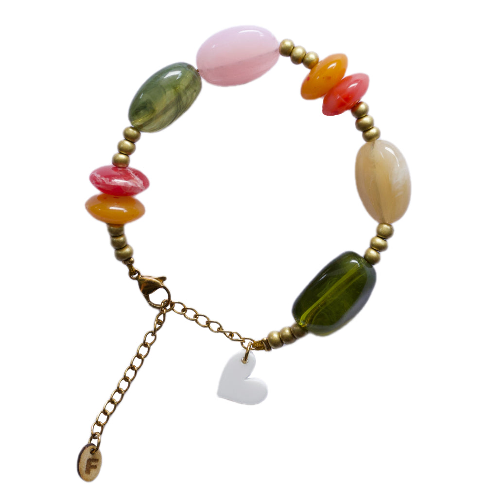 Chunky kralenarmband - Nugget mix